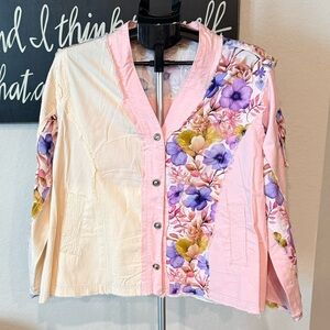 POL Pink Floral Button-Down Shirt/Jacket NWOT
